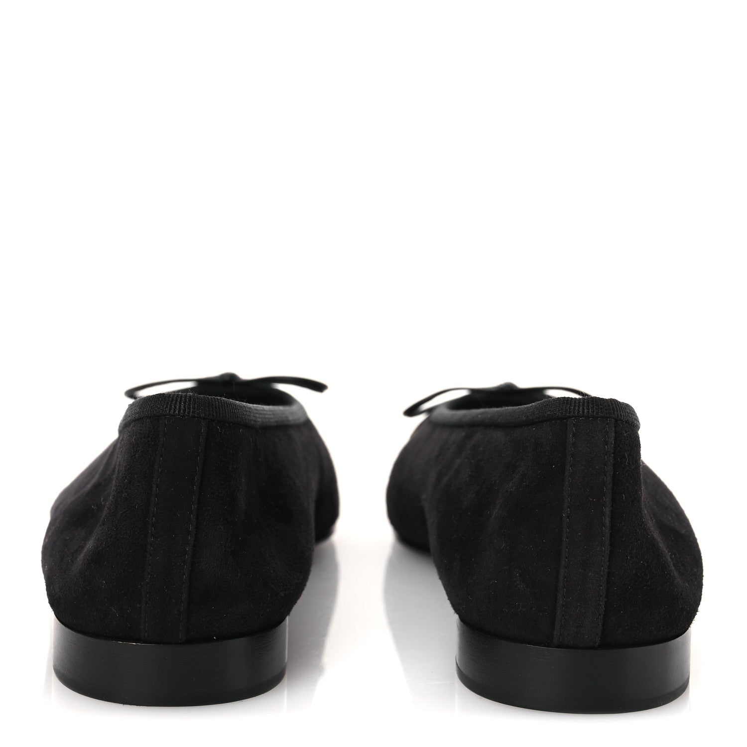 Chanel Suede Crackled Laminated Calfskin Cap Toe Ballerina Flats 36.5 Black Gold