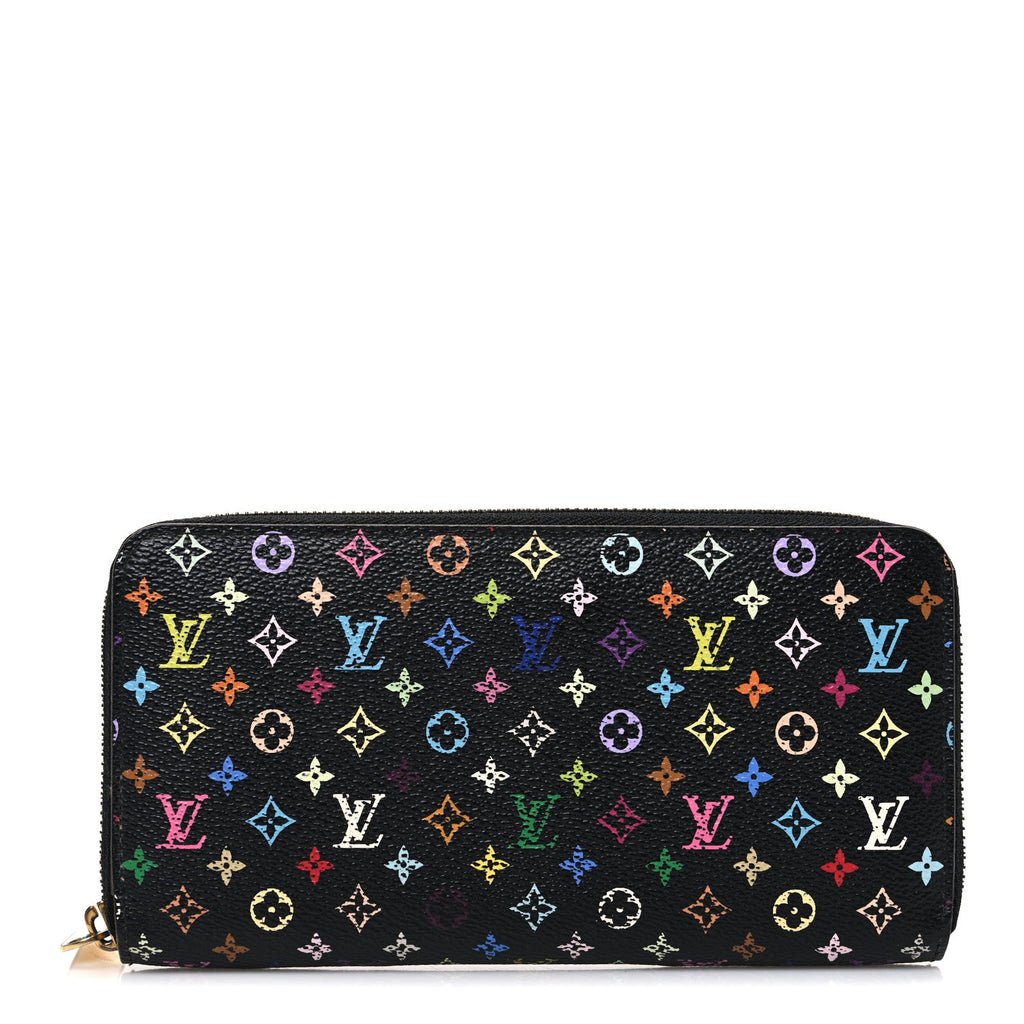 Louis Vuitton Monogram Multicolor Zippy Wallet Black Violet