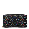 Louis Vuitton Monogram Multicolor Zippy Wallet Black Violet