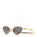 Gucci Metal Chain Cat Eye GG0977S Sunglasses Gold Grey