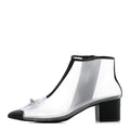 Mesh Grosgrain Camellia Short Boots 36 Grey Black