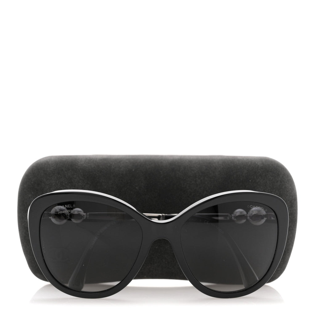 Acetate Pearl Polarized Winter Butterfly Sunglasses 5338-H Black