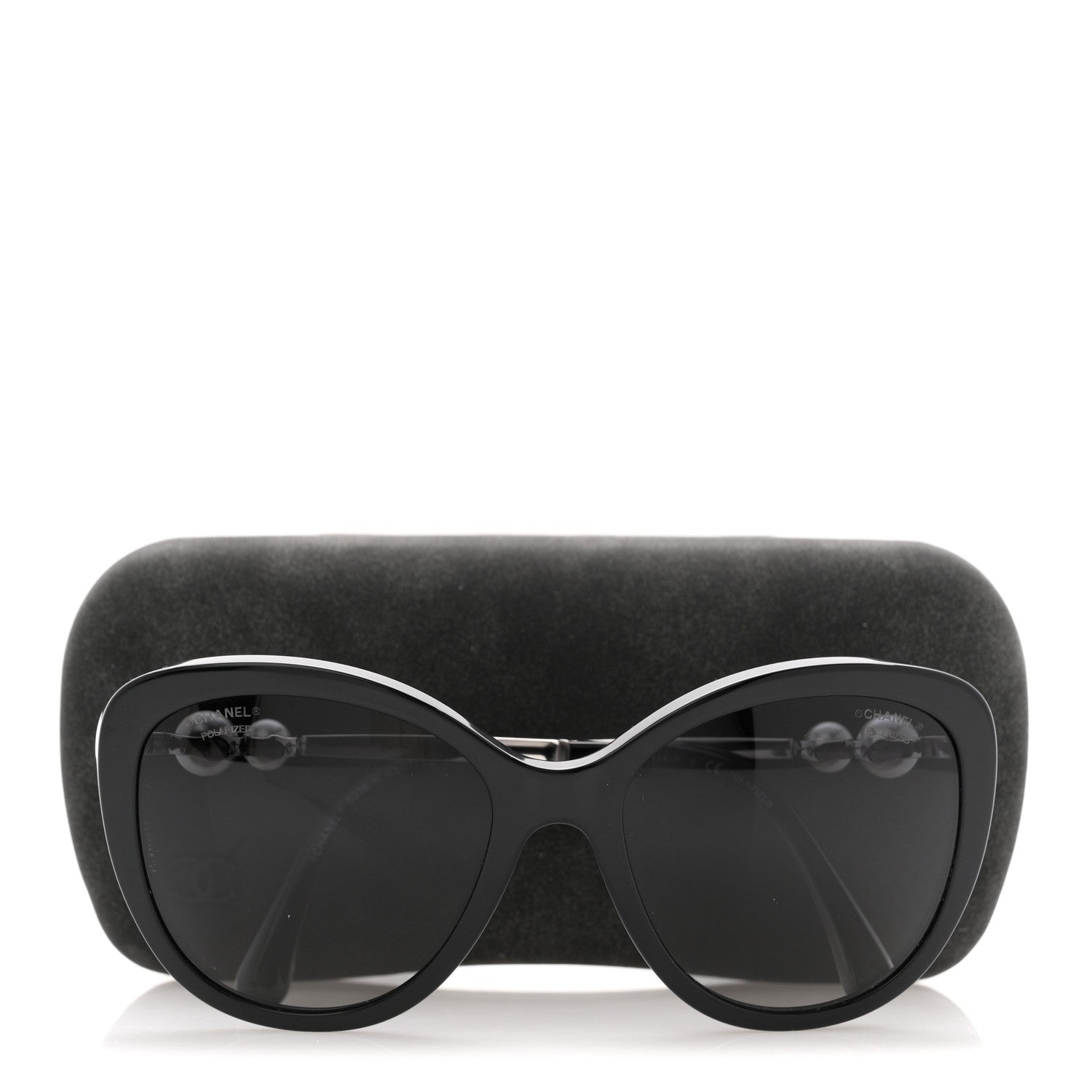 Acetate Pearl Polarized Winter Butterfly Sunglasses 5338-H Black