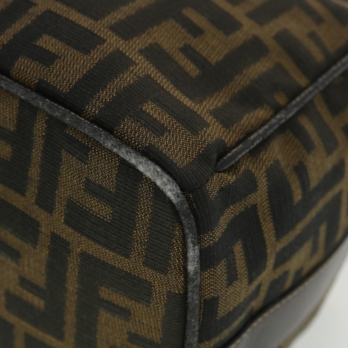 FENDI Zucca Canvas Vanity Cosmetic Pouch Black Brown  37617