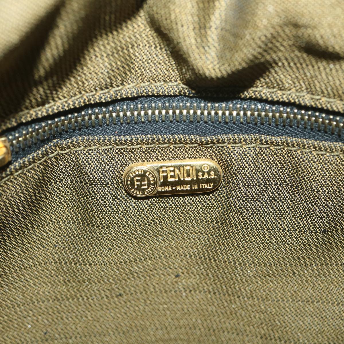 FENDI Zucca Canvas Vanity Cosmetic Pouch Black Brown  37617