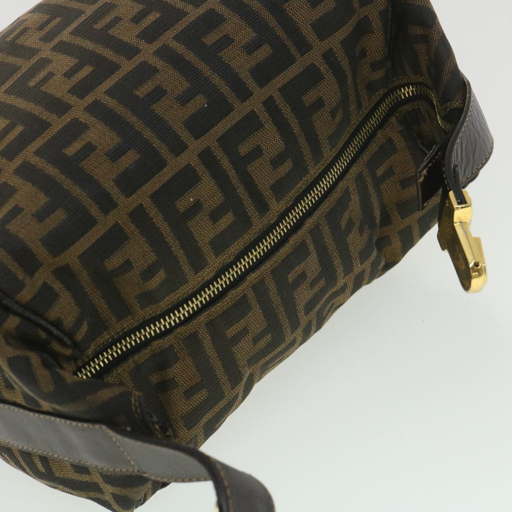 FENDI Zucca Canvas Vanity Cosmetic Pouch Black Brown  37617