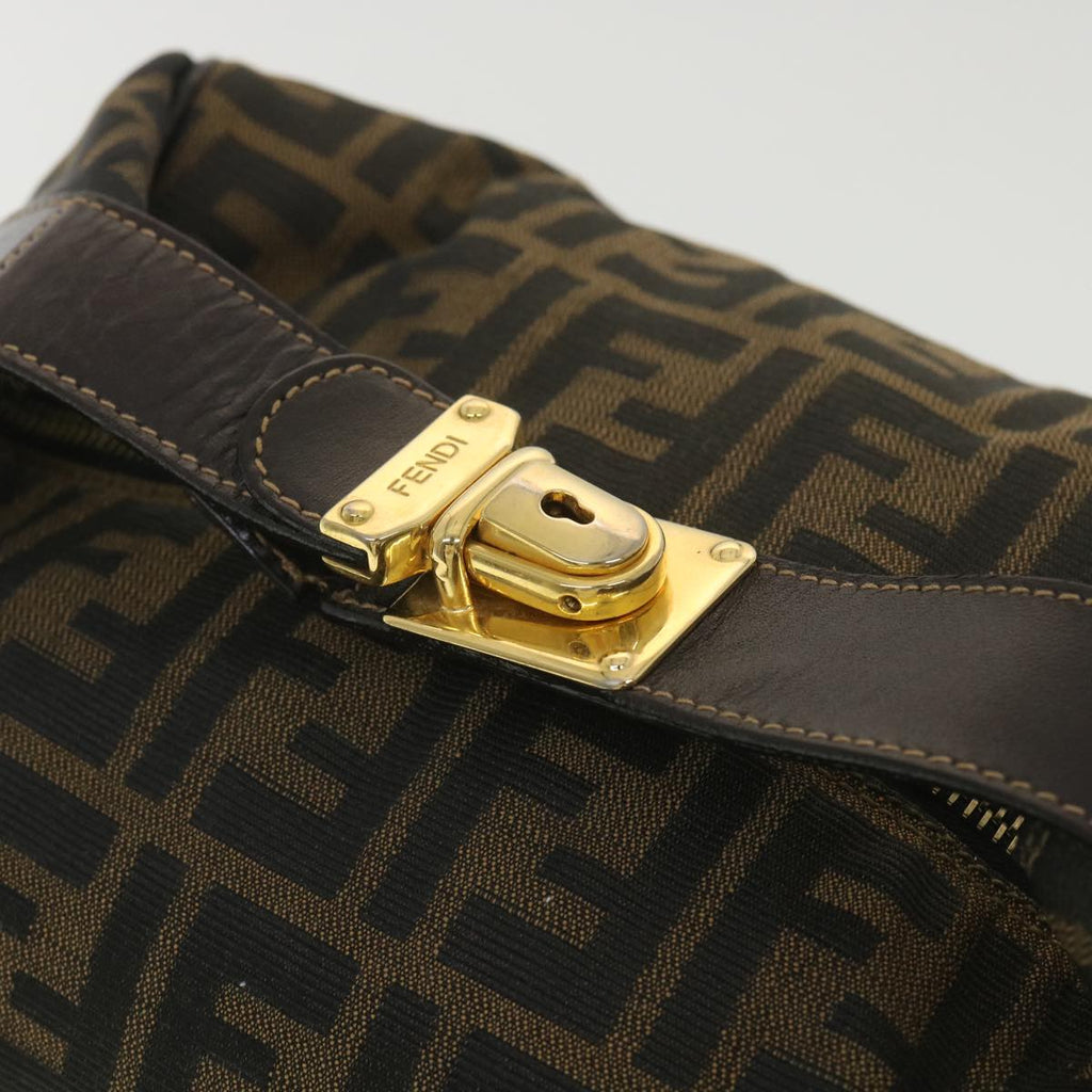 FENDI Zucca Canvas Vanity Cosmetic Pouch Black Brown  37617