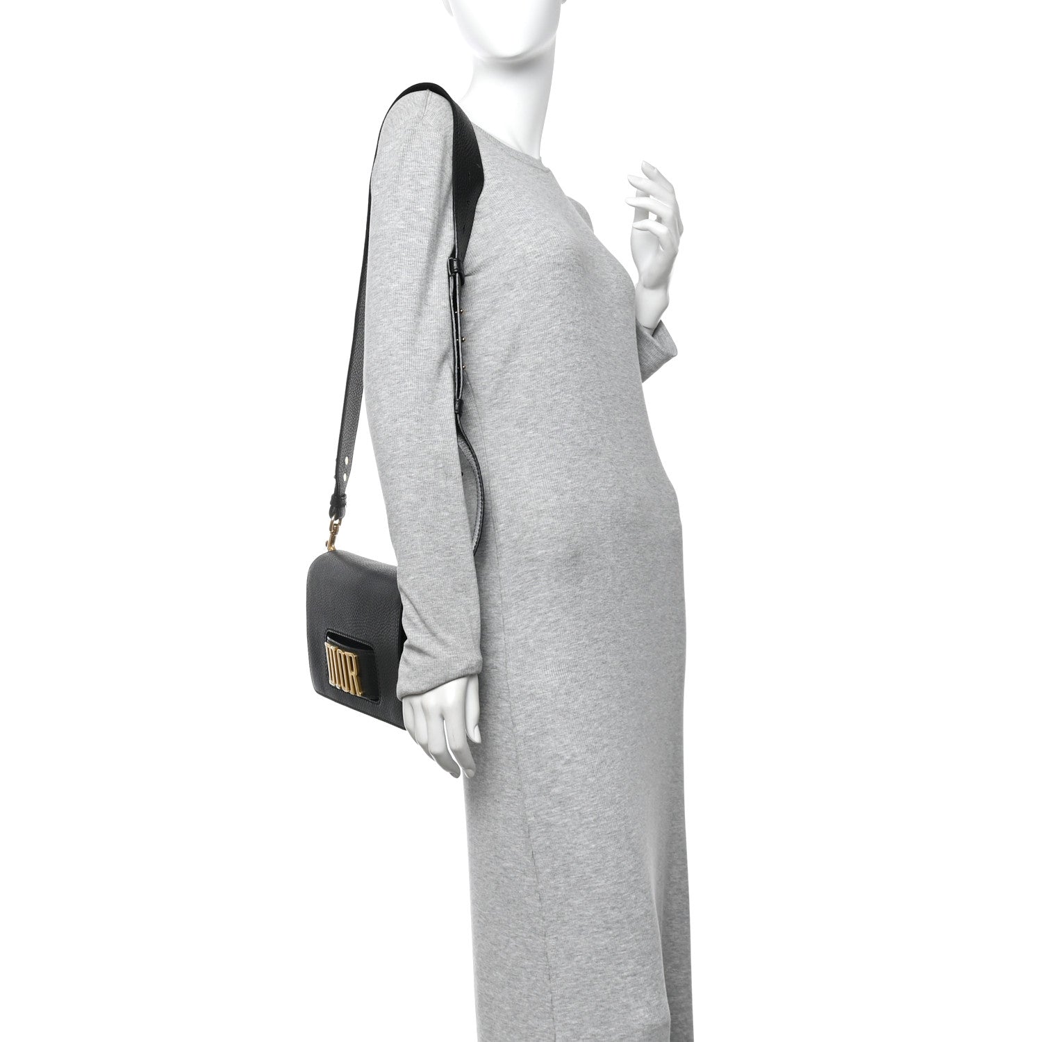 Christian Dior Grained Calfskin Dio(r)evolution Flap Bag Black
