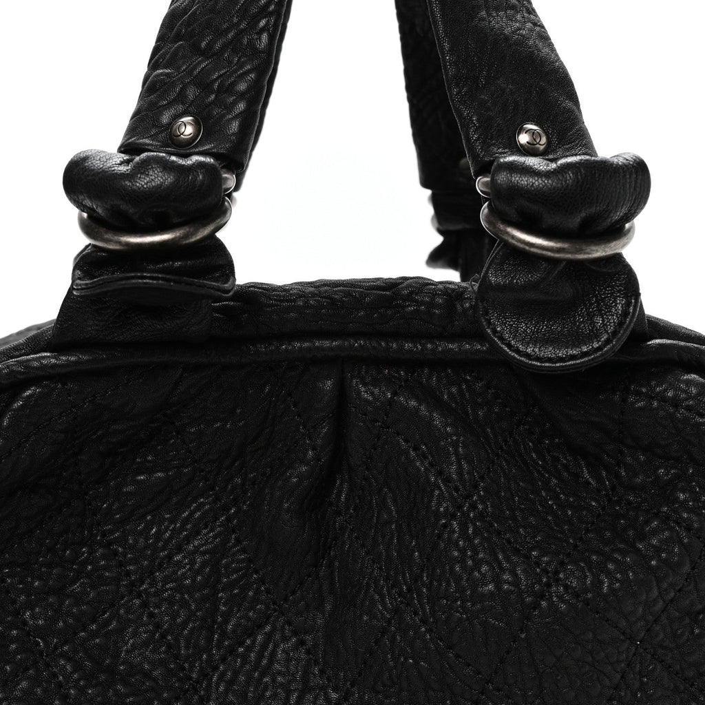 Chanel Distressed Lambskin Le Marais Bowler Black