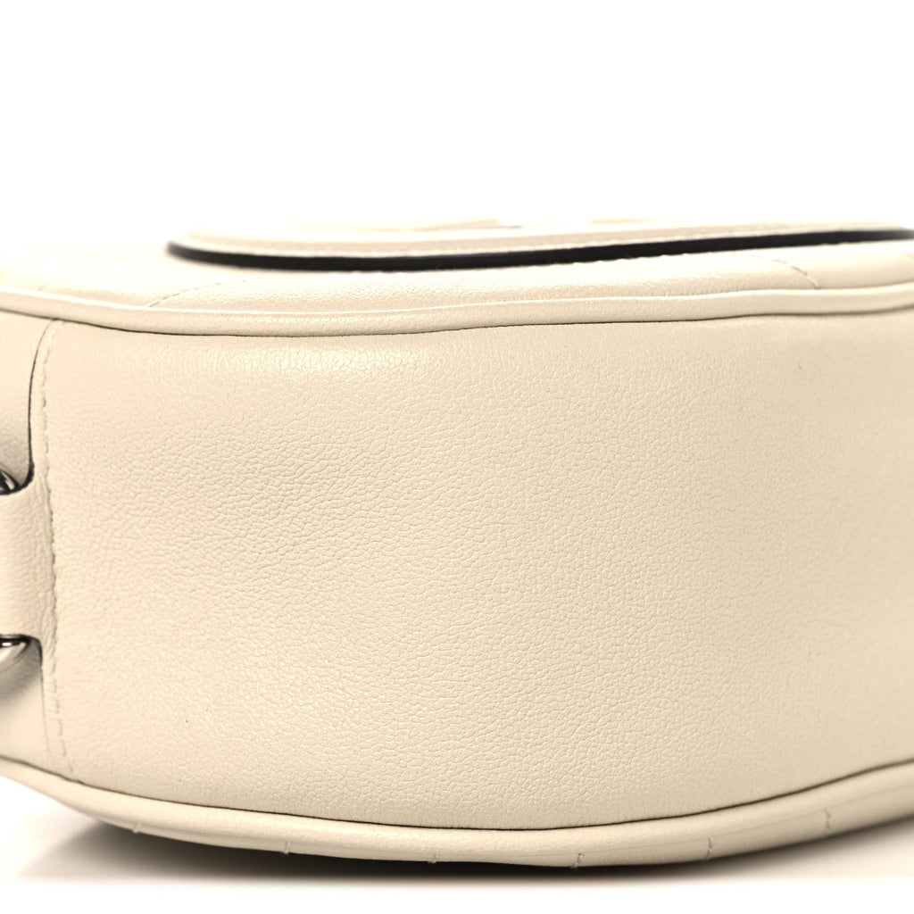 Gucci Sakai Be Green Calfskin Diagonal Stitched Mini Blondie Shoulder Bag Mystic White