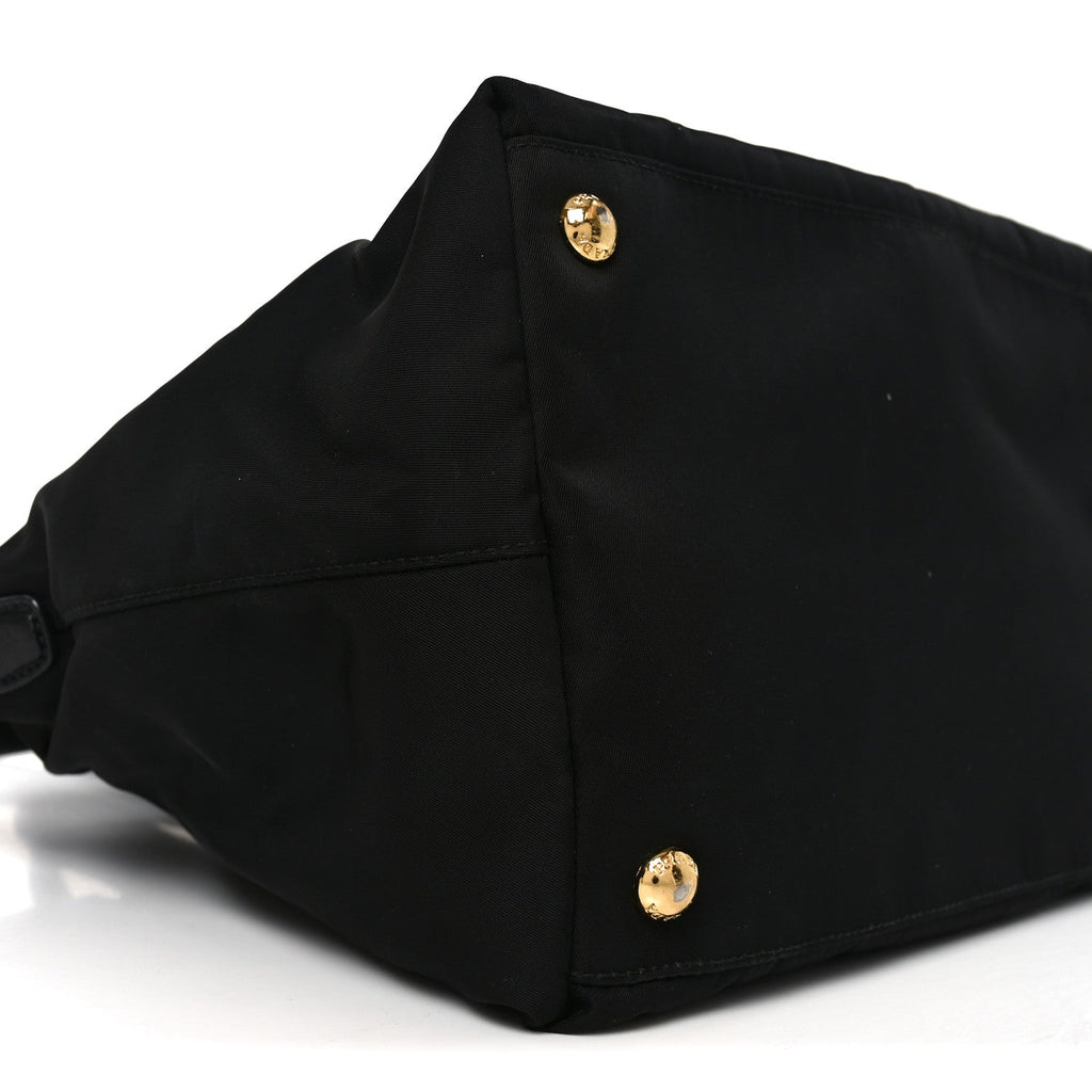 Prada Tessuto Nylon Saffiano Shopping Tote Black