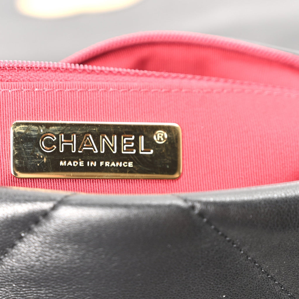 Chanel Lambskin Quilted Medium Chanel 19 Flap Black