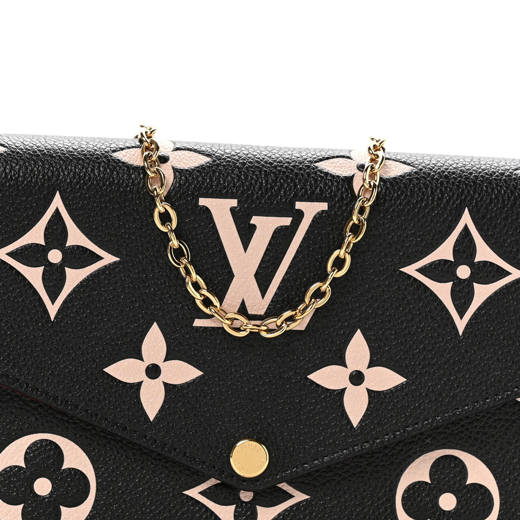 Louis Vuitton Empreinte Monogram Giant Felicie Pochette Black Beige