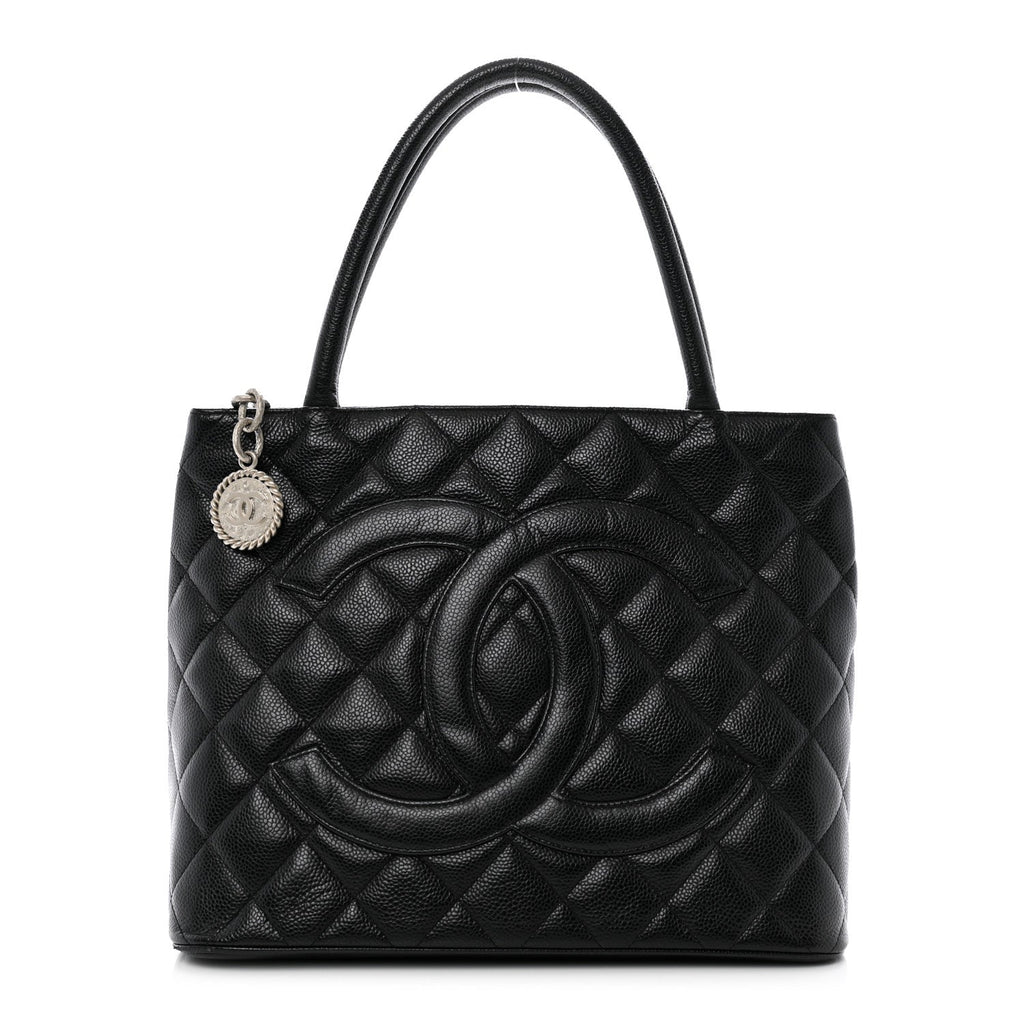 Chanel Caviar Quilted Medallion Tote Black