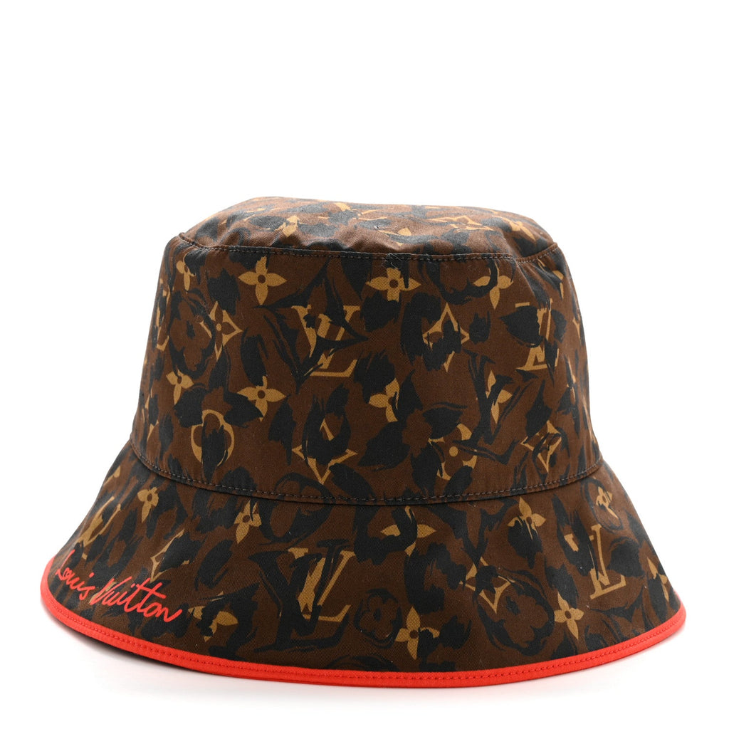 Louis Vuitton Cotton LV Safari Bucket Hat S Black Red