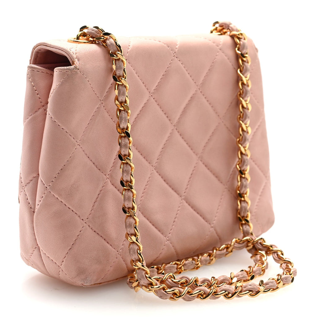 Chanel Lambskin Camellia Mini Flap Pink