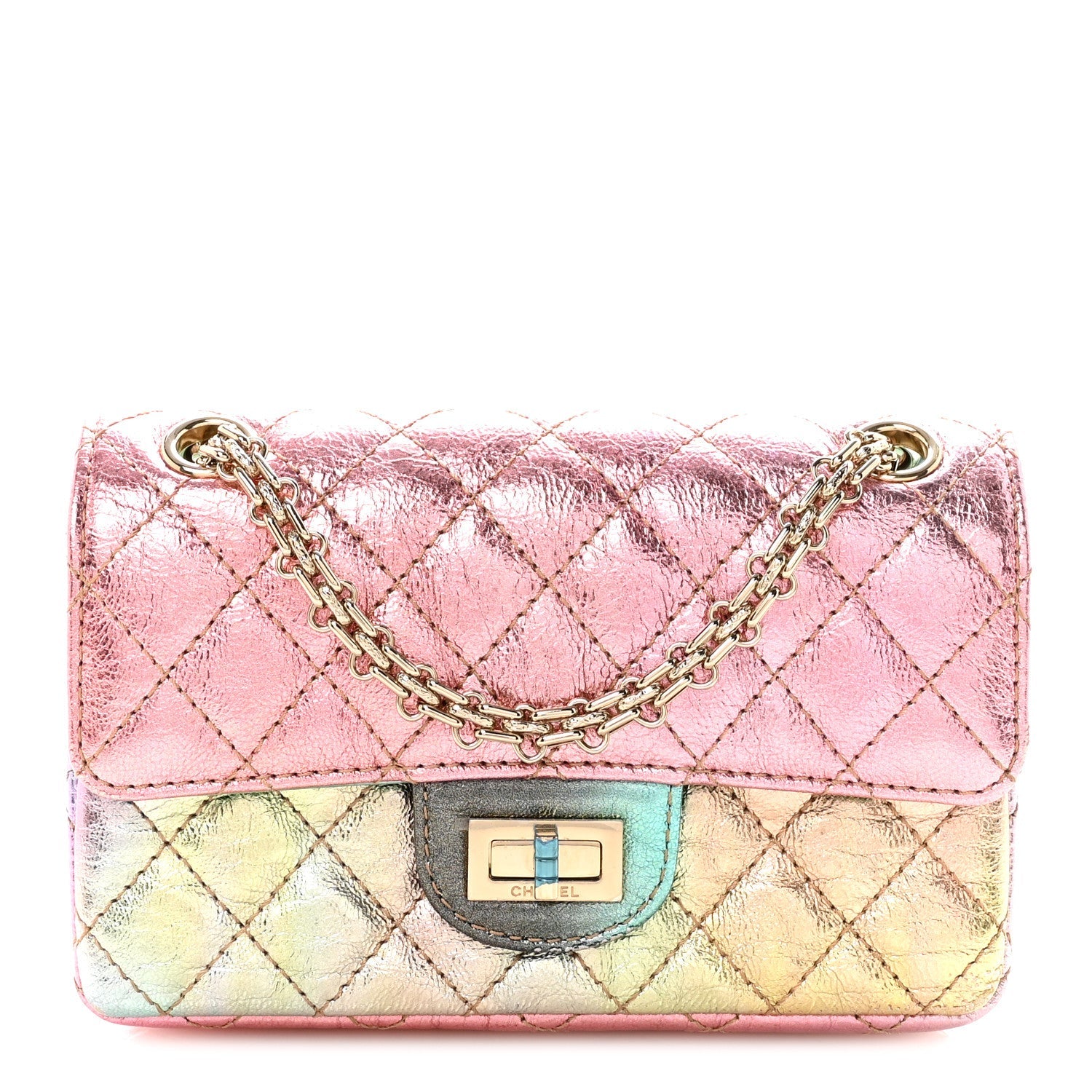 Chanel Metallic Goatskin Quilted Mini 2.55 Reissue Flap Multicolor