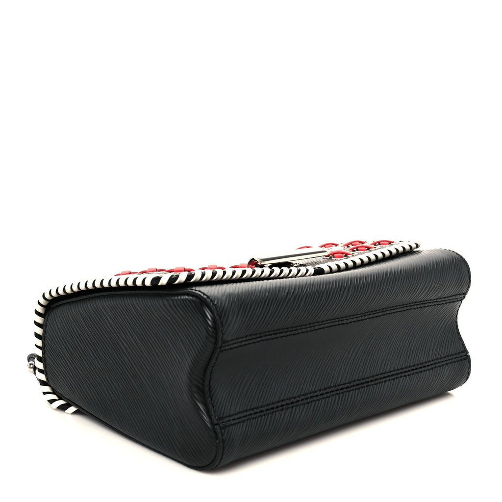Louis Vuitton Epi Embroidered Twist Shoulder Bag MM  Black