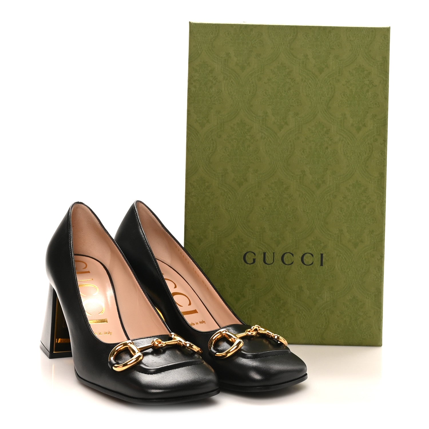Gucci Malaga Kid Horsebit 75mm Pumps 38.5 Black