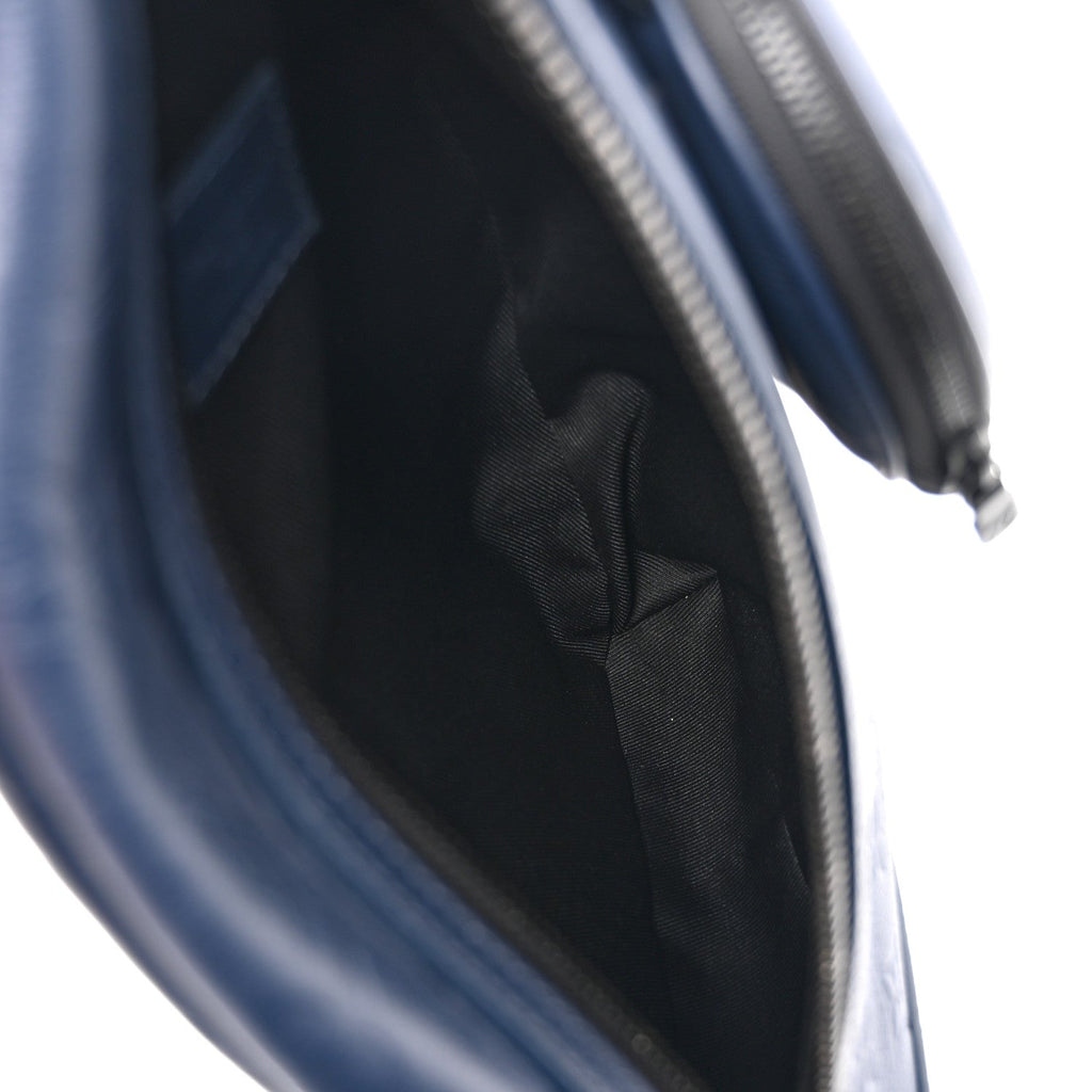 Louis Vuitton Calfskin Shadow Monogram Duo Slingbag Navy