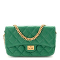 Chanel Aged Calfskin Quilted Reissue 2.55 Phone Holder With Chain Green
