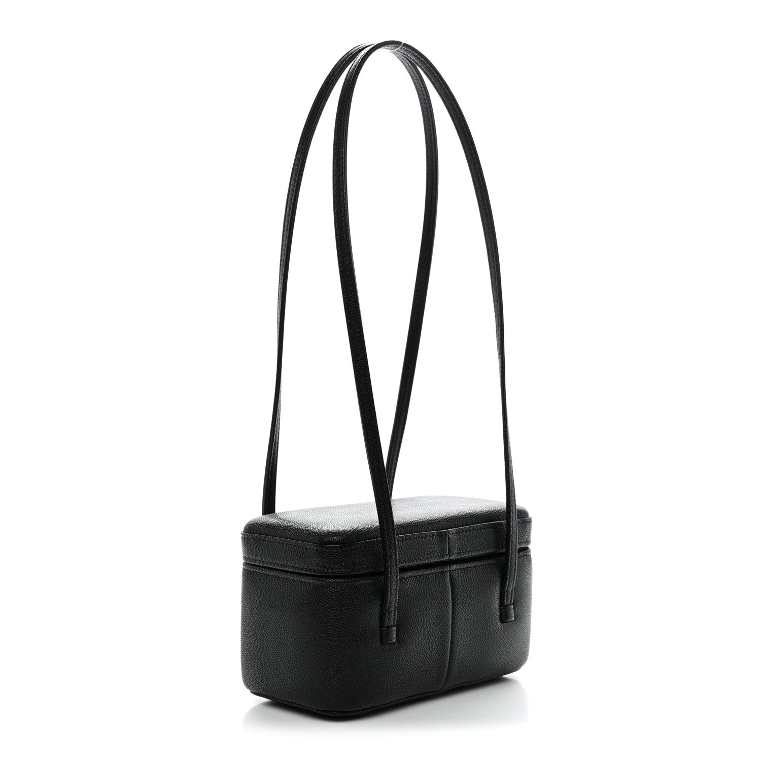 Chanel Shiny Caviar Preppy Coco Long Vanity With Strap Black