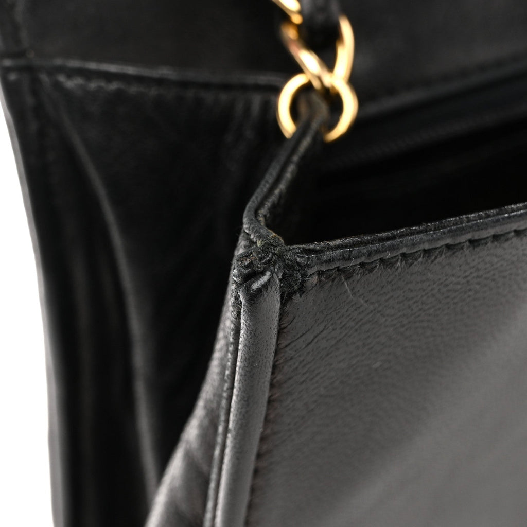 Chanel Lambskin Quilted Diamond CC Flap Black