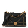 Christian Dior Lambskin Studded Medium Diorama Flap Bag Black