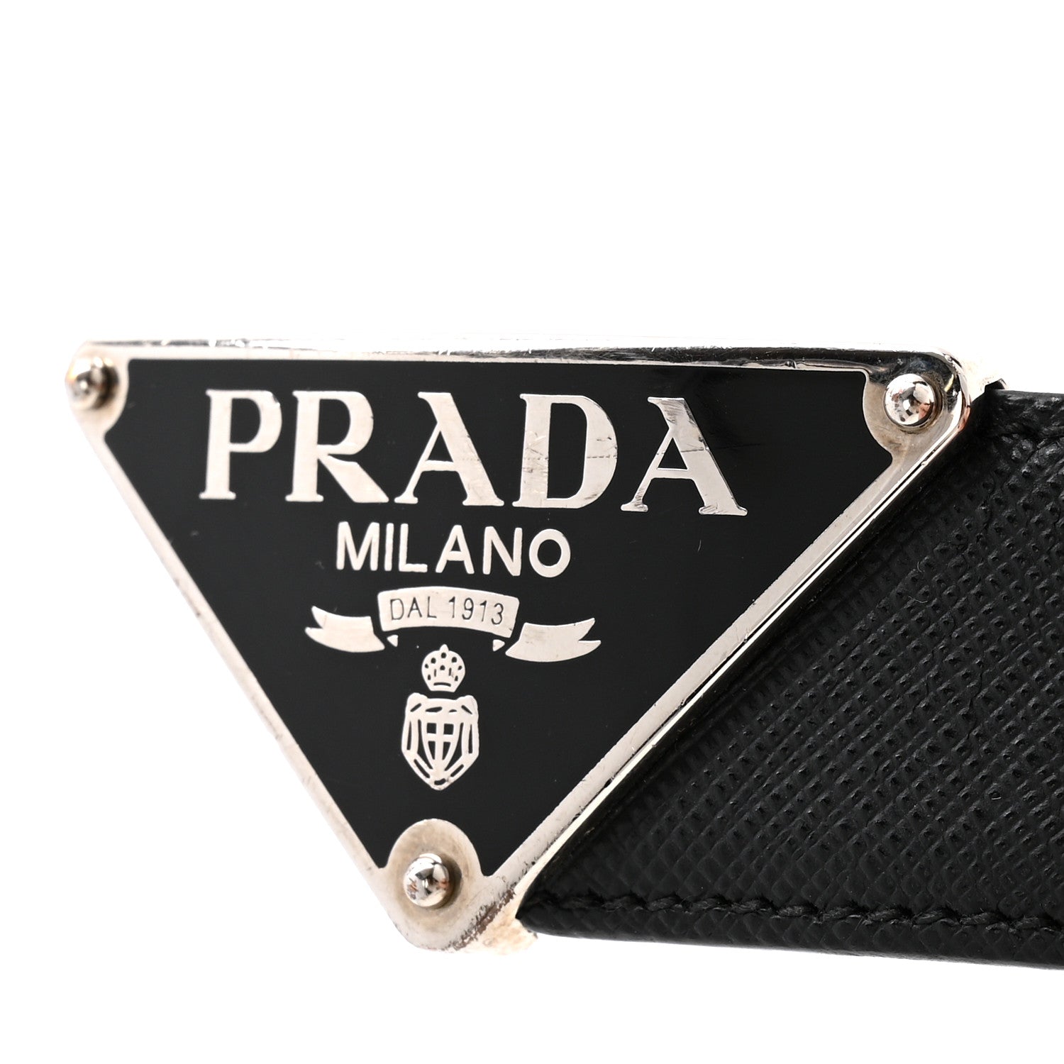 Prada Saffiano Triangle Belt 100 40 Black