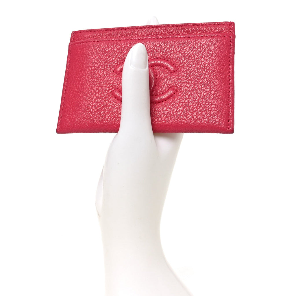 Goatskin Timeless CC Card Holder Fuchsia