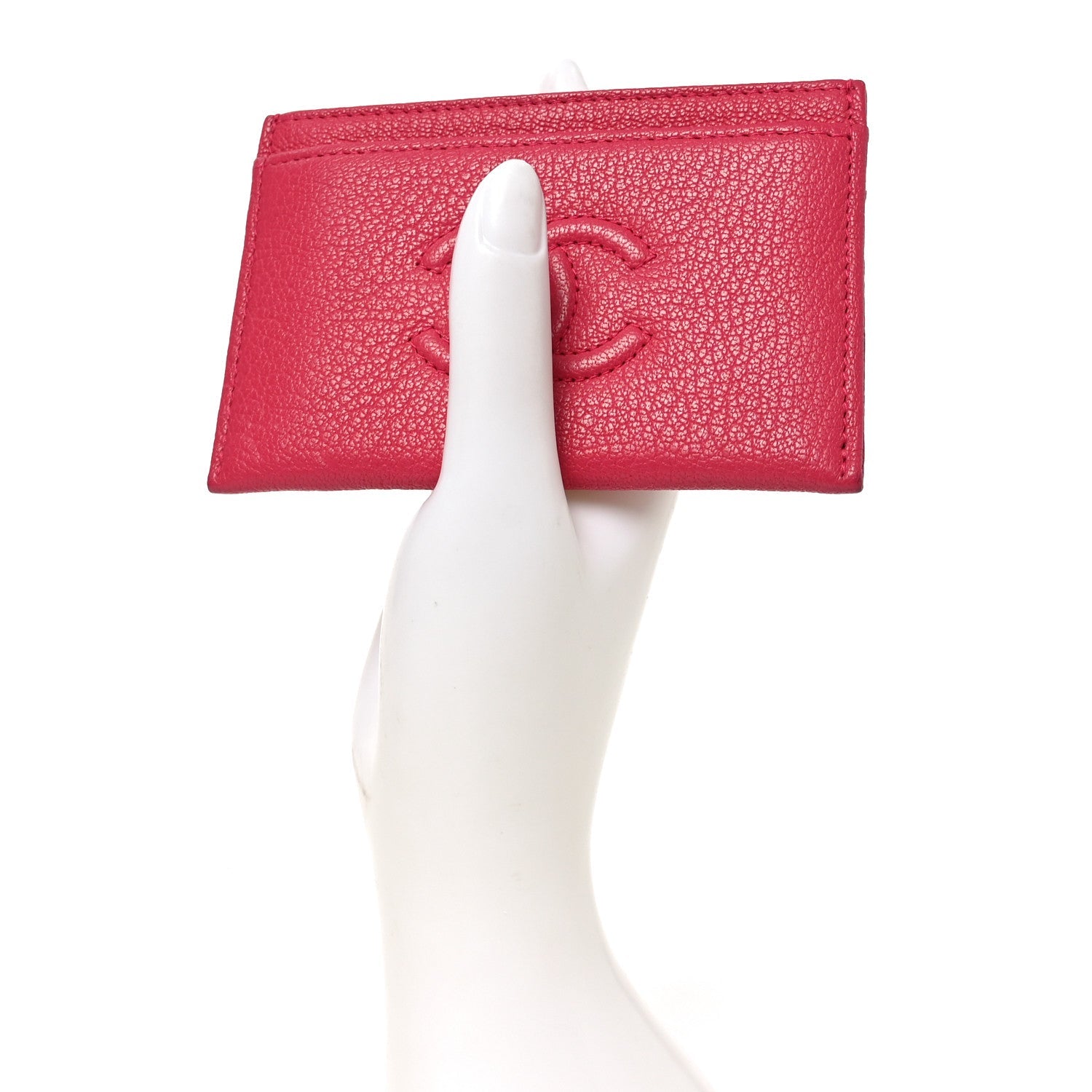Goatskin Timeless CC Card Holder Fuchsia