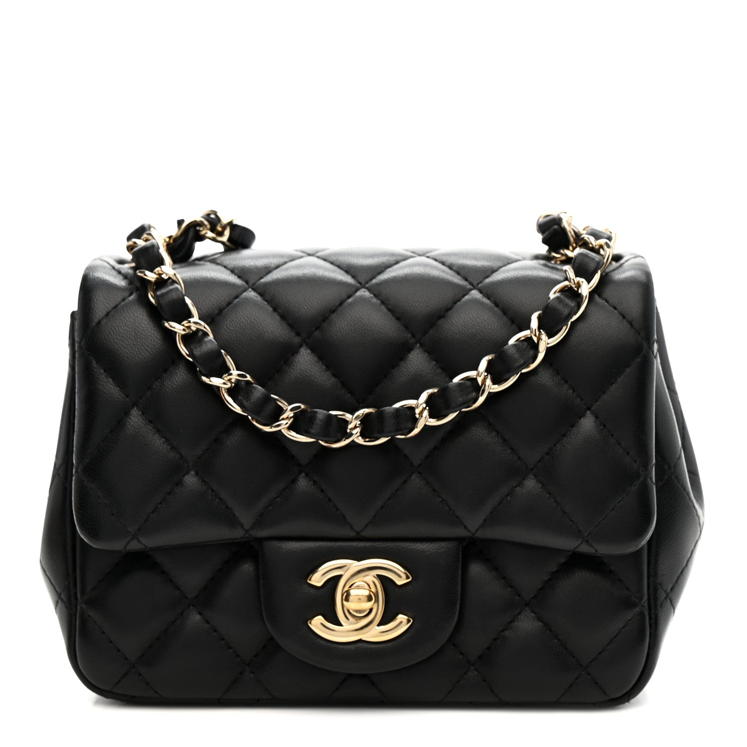 Chanel Lambskin Quilted Mini Square Flap Black