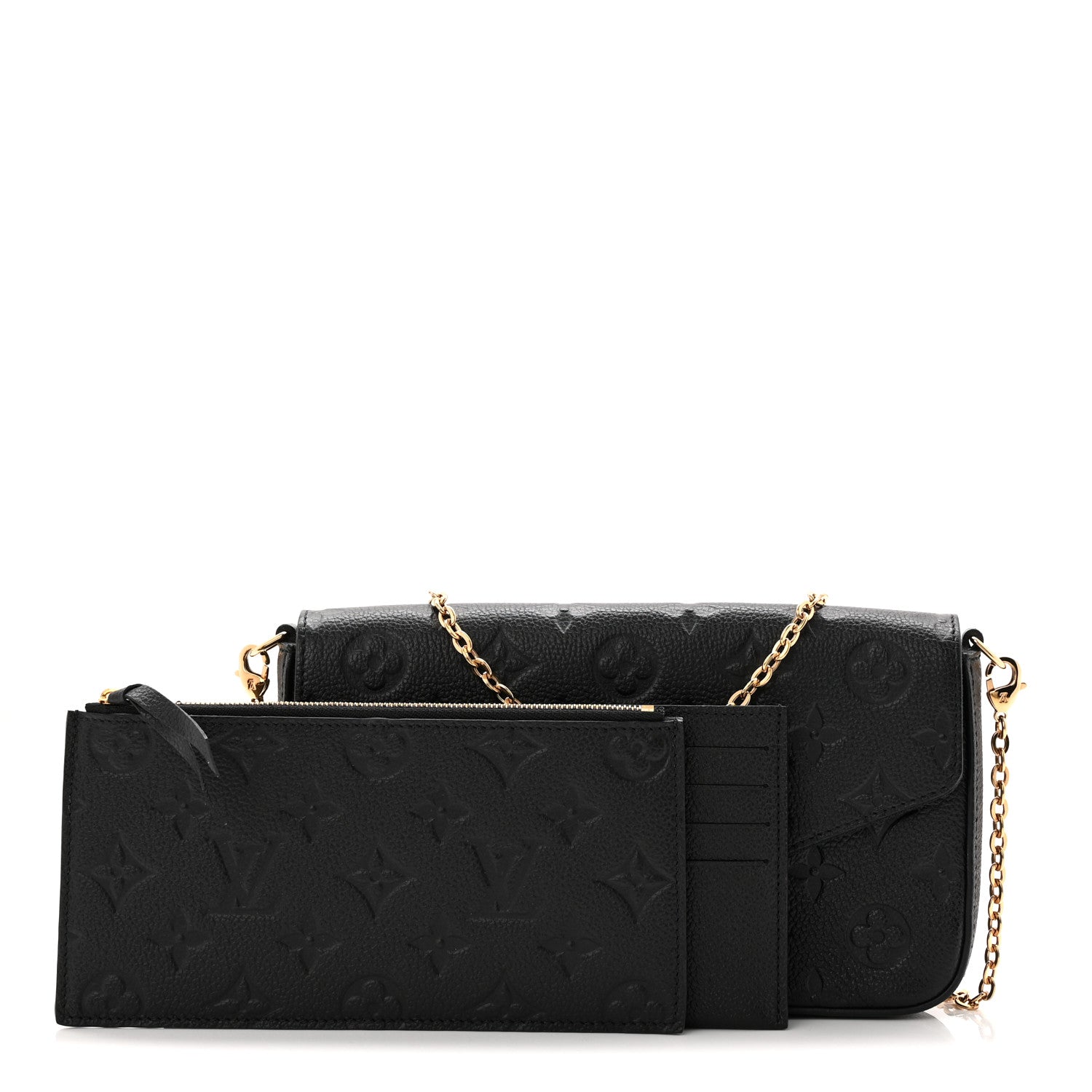Louis Vuitton Empreinte Pochette Felicie Chain Wallet Black