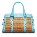 FENDI Studded Wicker Tote Brown