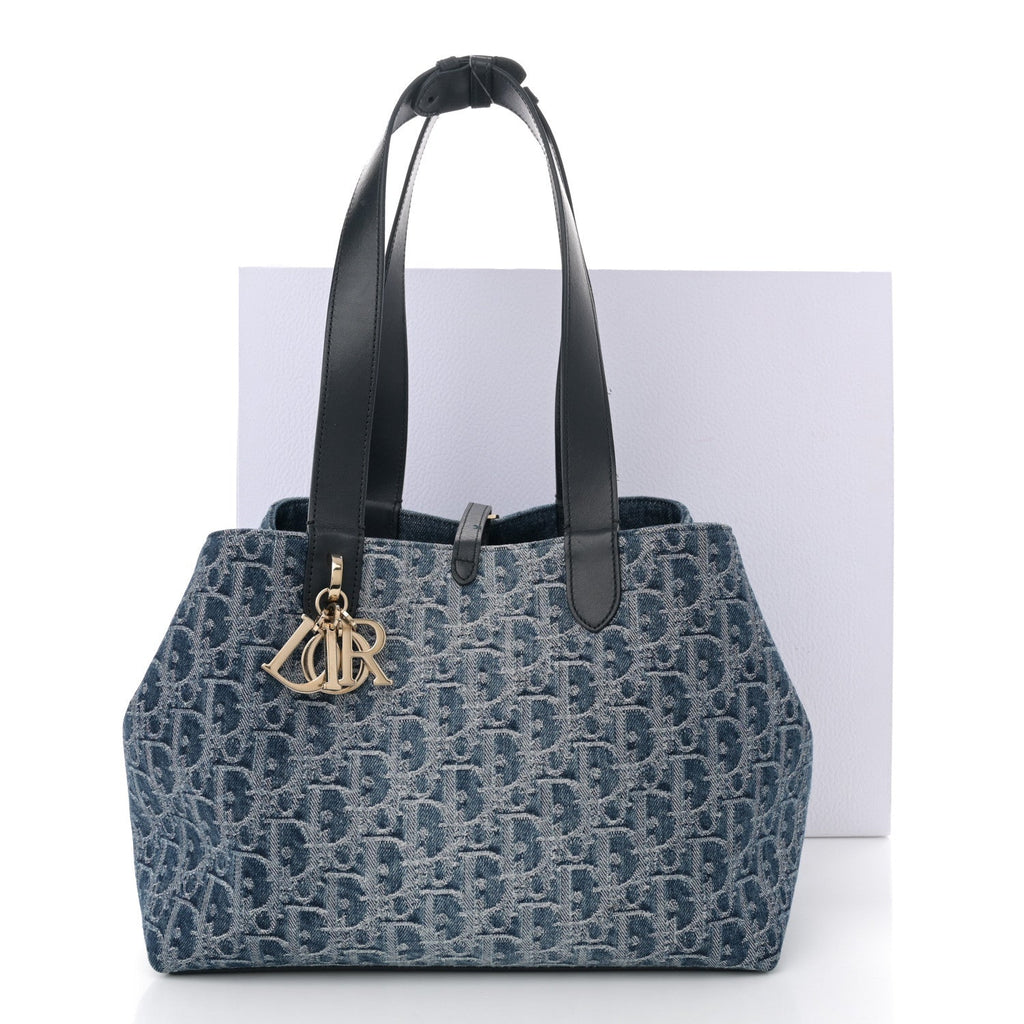 Christian Dior Denim Jacquard Oblique Medium Toujours Blue