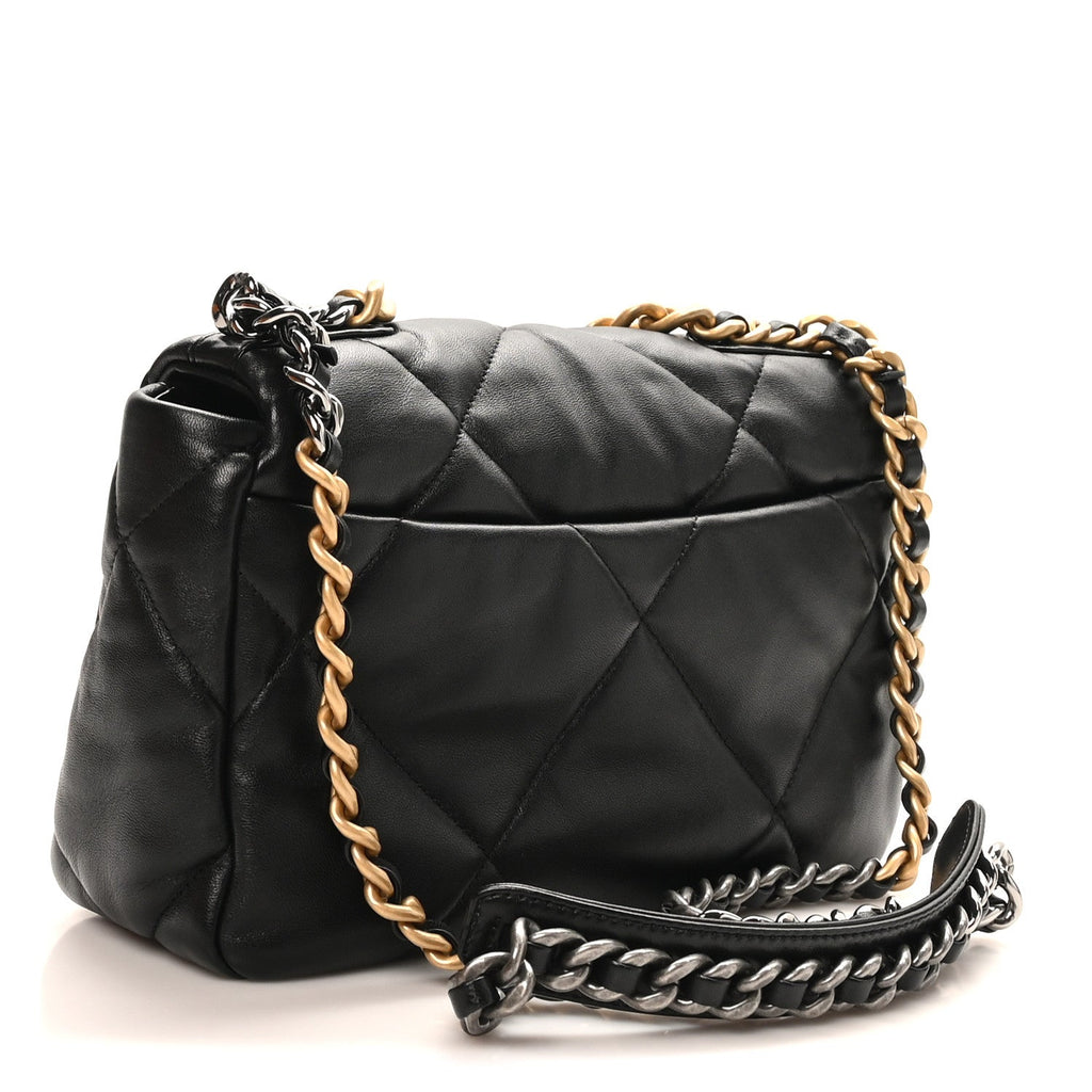 Chanel Lambskin Quilted Medium Chanel 19 Flap Black