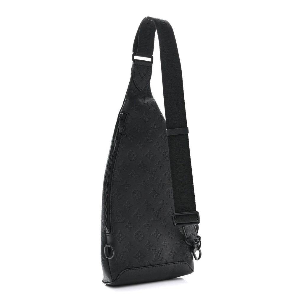 Louis Vuitton Calfskin Shadow Monogram Duo Slingbag Black