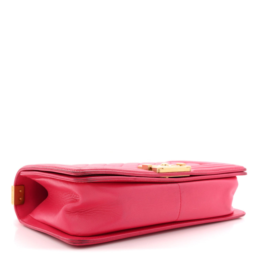 Chanel Lambskin Quilted Medium Boy Flap Fuchsia