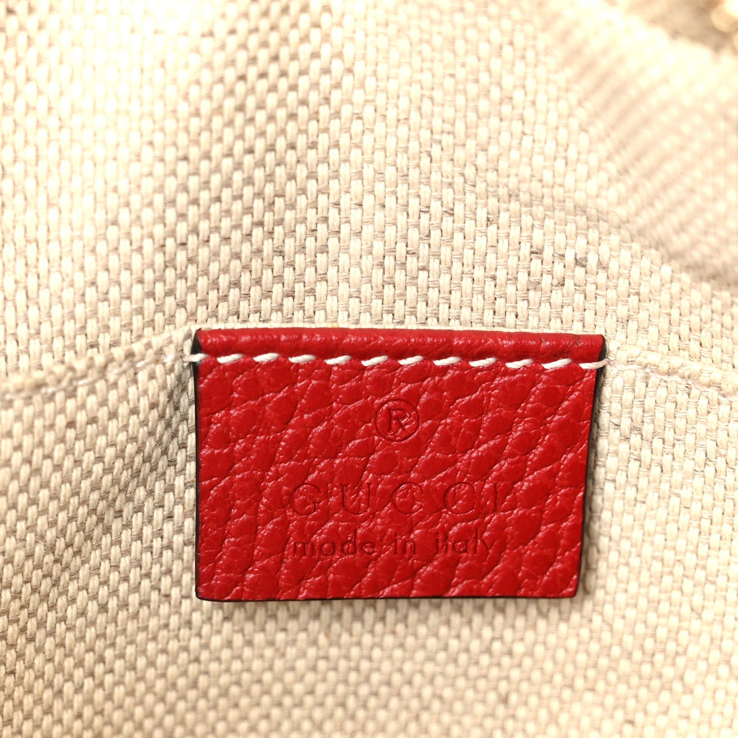 Gucci Dollar Calfskin Bi-Color Small Soho Disco Bag New Rosette Hibiscus Red