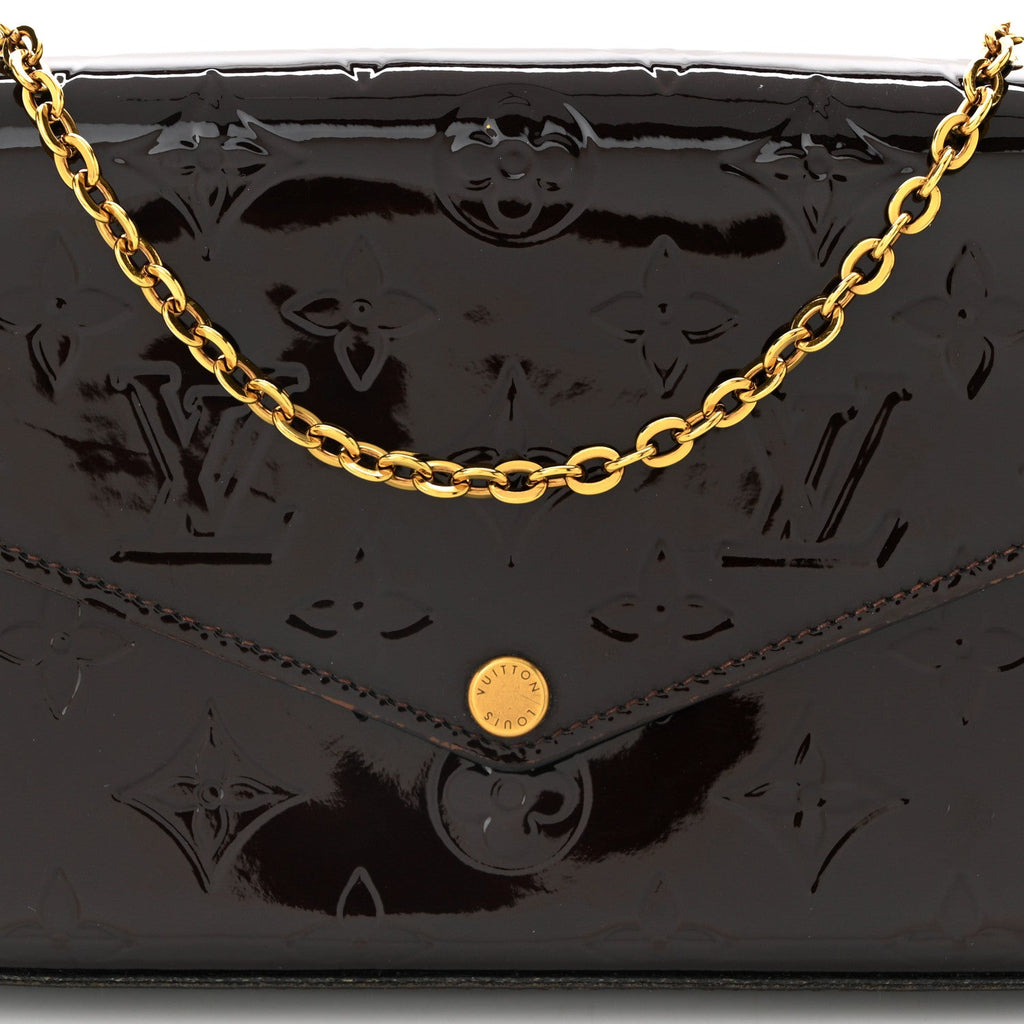 Louis Vuitton Vernis Pochette Felicie Chain Wallet Amarante