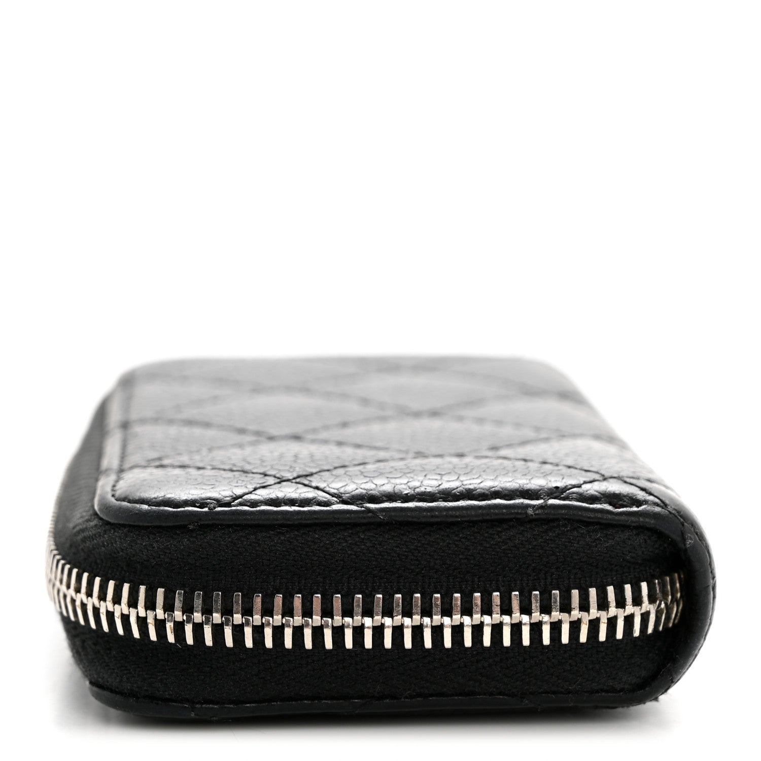 Caviar Quilted Zip Coin Purse Black