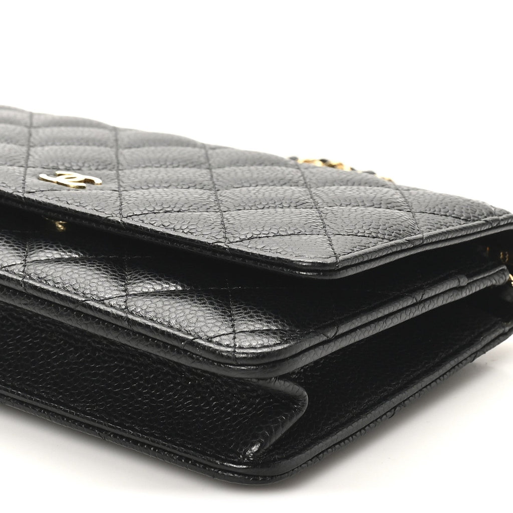 Chanel Caviar Quilted Wallet on Chain WOC Black