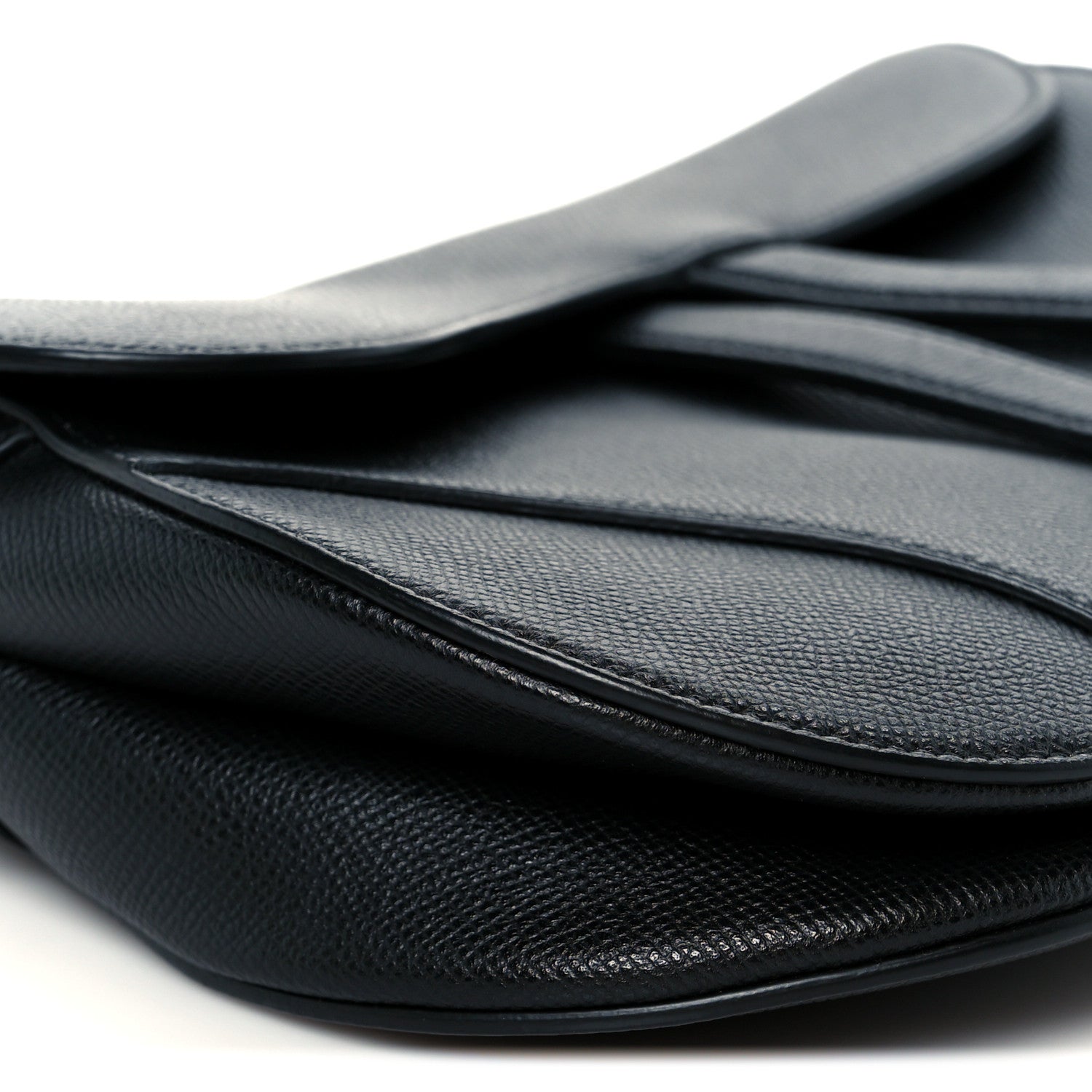 Christian Dior Grained Calfskin Saddle Bag Black