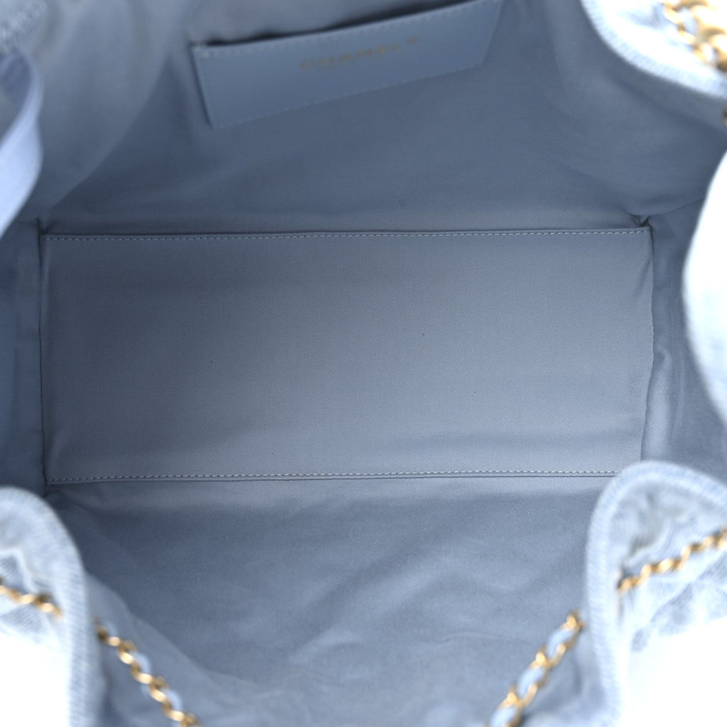 Chanel Washed Denim Quilted Medium Chanel 25 Handbag Blue