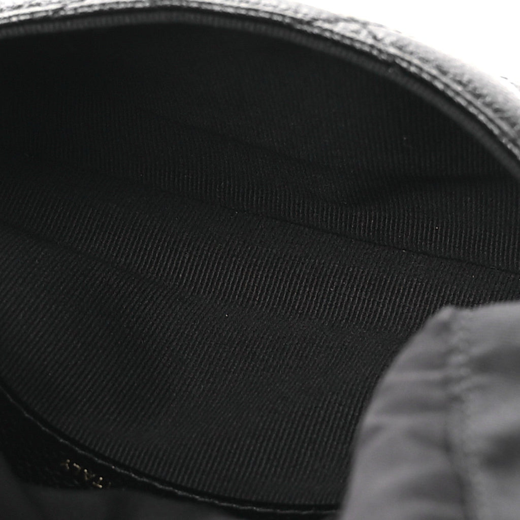 Chanel Caviar Fabric Foldable Tote Bag With Chain Black Multicolor