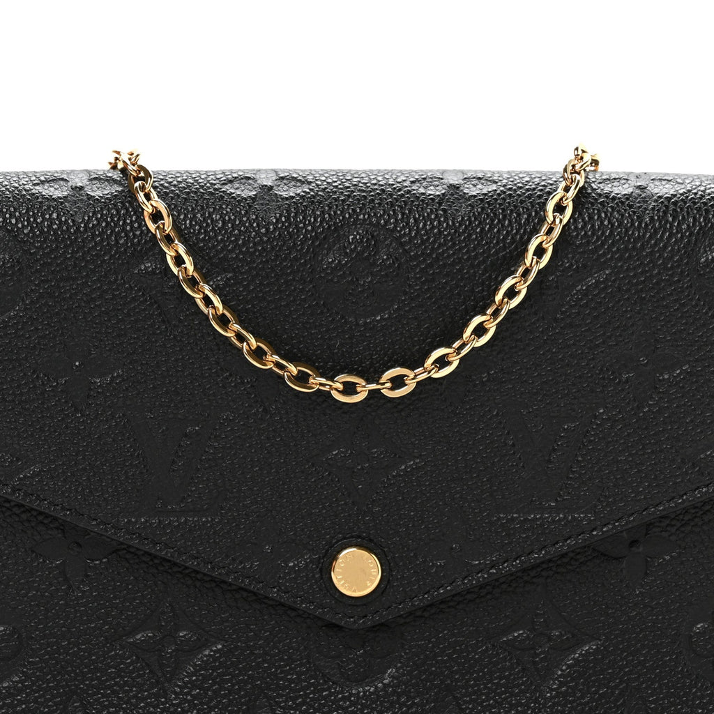 Louis Vuitton Empreinte Pochette Felicie Chain Wallet Black