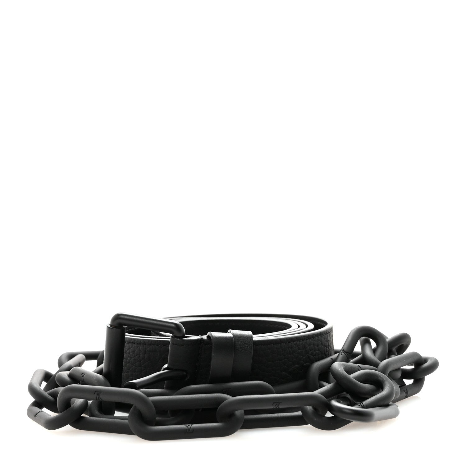Louis Vuitton Taurillon Monogram Signature 35 MM Chain Belt 100 40  Black