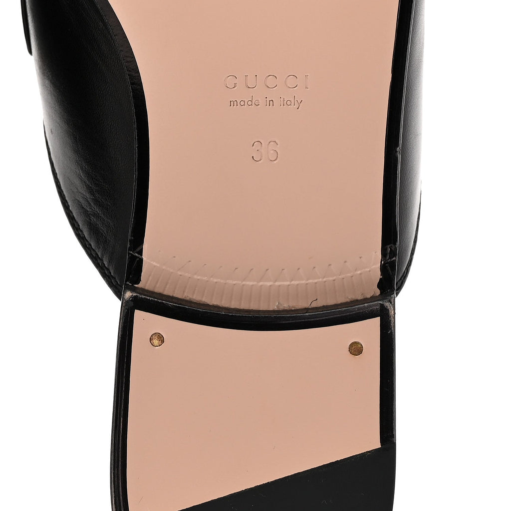 Gucci Malaga Kid Web Womens Princetown Slippers 36 Black