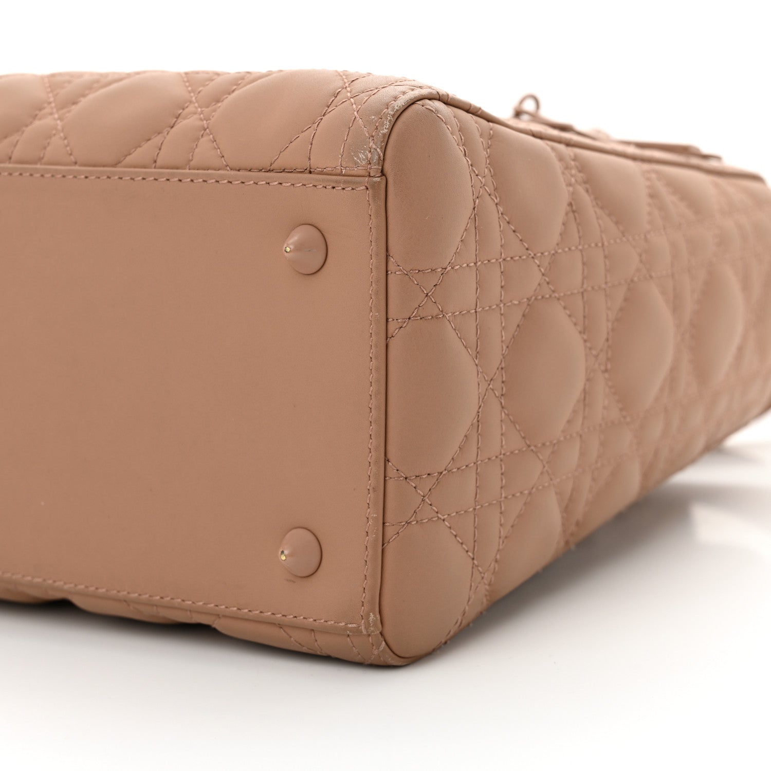 Christian Dior Ultra Matte Calfskin Cannage Medium Lady Dior Beige