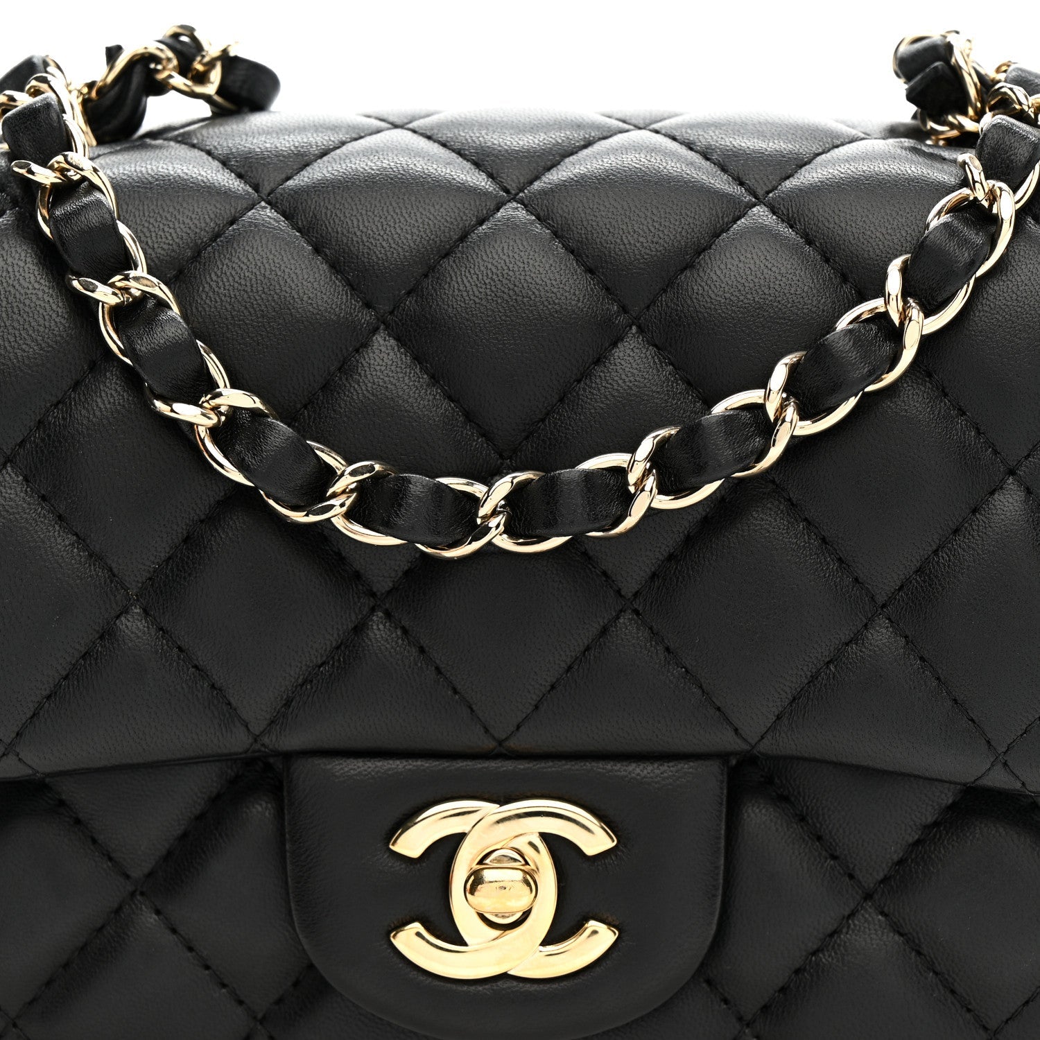 Chanel Lambskin Quilted Mini Square Flap Black